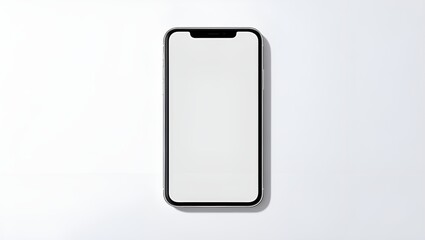 Smartphone with a blank screen on a white background. Smartphone mockup closeup isolated on white background.