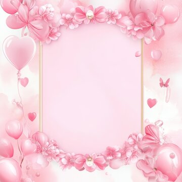 Pink Baby Girl Birthday Background, baner , unicor