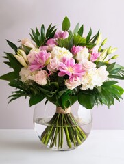 Fototapeta premium Elegant decorative floral bouquet centerpiece adding aromatic charm to any setting.