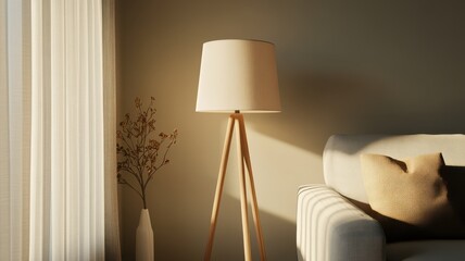 Cozy floor lamp with adjustable settings, ideal for creating a warm and inviting reading nook atmosphere.