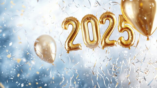 A bunch of balloons with the number 2015 written on them