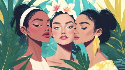 Beauty enthusiasts discovering new hacks for maintaining a fresh, youthful appearance. Illustrations