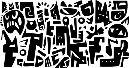 Obraz premium Graffiti design elements collection. Vector set of decoration elements in street art style.