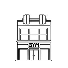 illustration of a gym building
