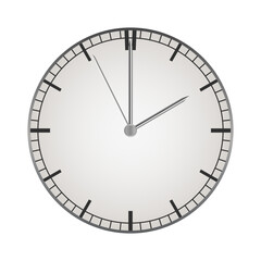 Mechanical watch in classic design. Realistic wall watch, luxury fashion object on white background. Elegant business chronograph