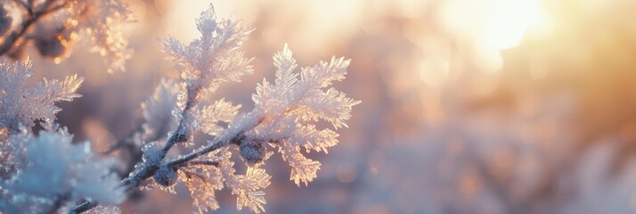 Naklejka premium A close up of a branch covered in frost