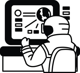 A Soldier is sitting in front of a computer monitor