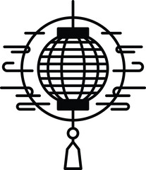 A lantern with a tassel hanging from it