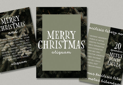 Set of three Christmas mockup posters for cards or invitations, perfect for holiday designs, AI-Generated