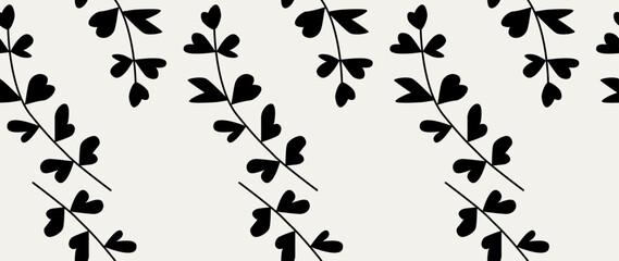 Vector seamless background. Minimalistic abstract leaf pattern. Modern print. Ideal for textile design, screensavers, covers, cards, invitations and posters.