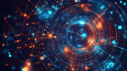 Futuristic backgrounds with glowing grids and geometric patterns for digital art. Illustrations