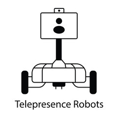 Telepresence Robot Icon – Screen and Camera Symbolizing Remote Communication Support