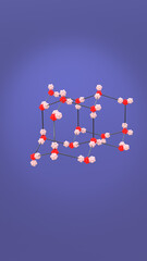 Model Crystal Ice Lattice 3D Illustration