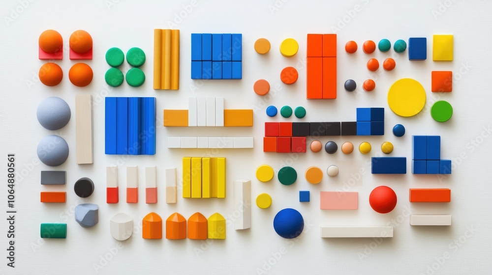 Poster vibrant toy blocks laid out on a white background, creating a sense of fun and creativity that reson