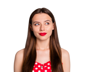 Close-up portrait of her she nice attractive lovely lovable glamorous doubtful pretty straight-haired girl deciding finding solution isolated over green blue turquoise bright vivid shine background