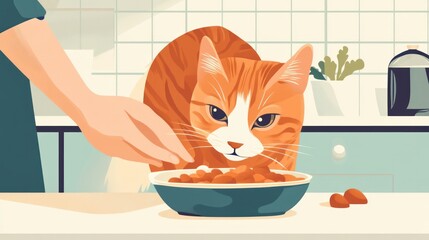 Pet nutrition tips for improving digestion, energy levels, and overall health. Illustrations