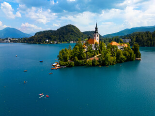 Slovenia, Lake Bled. Beautiful famous place in Julian Alps region in Europe