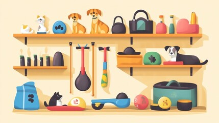 Pet owners shopping for durable and fun pet toys that promote physical activity. Illustrations