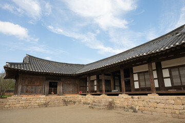 Korean Traditional House Scenery in Autumn