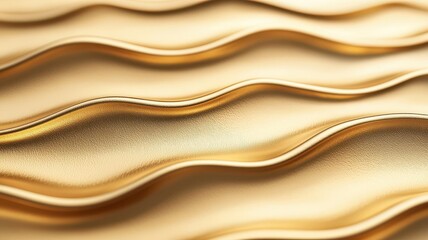 Obraz premium Gold sand dunes under soft light, rippling and reflecting, evoking a desert made of precious metal