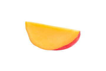 One mango slice isolated on white background