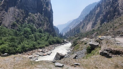 The road to Gangotri, Uttarakhand, India, Himalaya mountains