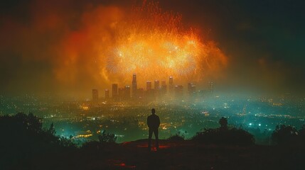 Obraz premium fireworks happy new year 