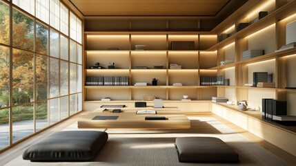 A contemporary Japanese study with sleek