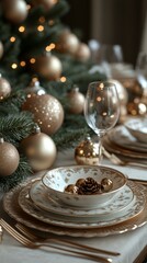 Christmas Table Setting, Festive Dining Decorations