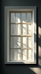 Fototapeta premium Window Frame Design, Modern Window Treatment, Interior Decor, Contemporary Wall Sconce