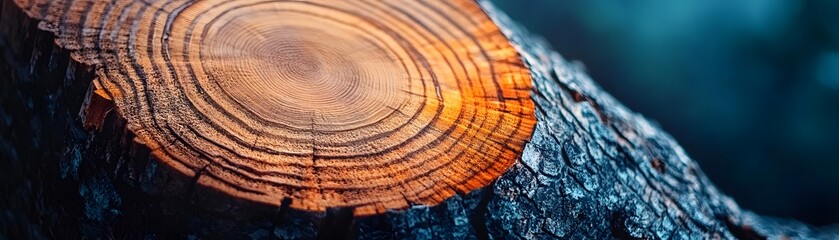 Fototapeta premium Close-up of Tree Rings and Bark