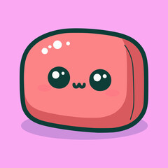 cute soap cartoon character flat color vector illustration template design