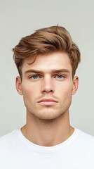 Naklejka premium A man with a shaved head and a beard