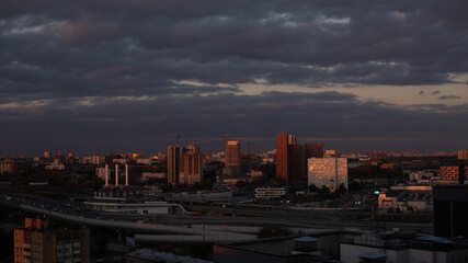 Fototapeta premium sunset in the city