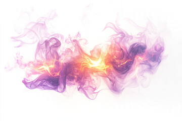 Fantastic glowing energy, softly rotating on a white background.