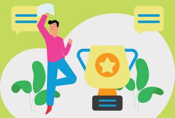 Exam Result Concept Illustration Stylish and Beautiful