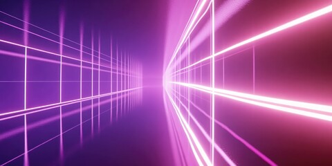 Vibrant Neon Abstract Background with Futuristic LED Light Grid Design