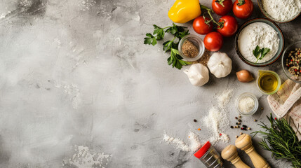 Creative cooking space with fresh ingredients and seasonings for delicious recipe ideas in a well-lit kitchen
