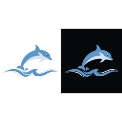 Obraz premium Dolphin logo design templatevector, editable eps 10.