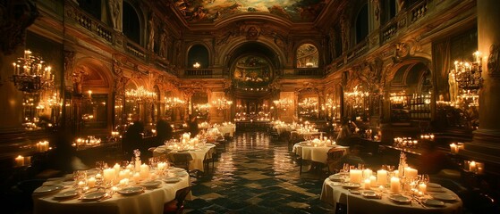 Elegant Banquet Hall in a Renaissance-Inspired Architecture