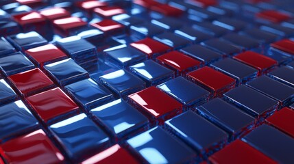 Obraz premium Unity in Diversity - Stunning Mosaic of Blue and Red Tiles Representing Political Harmony | Ultra-Detailed Conceptual Image