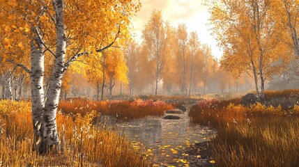 Fototapeta premium As summer bids farewell, autumn greets us with its golden hues.