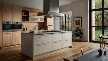 Beautiful modern kitchenware display  kitchen room