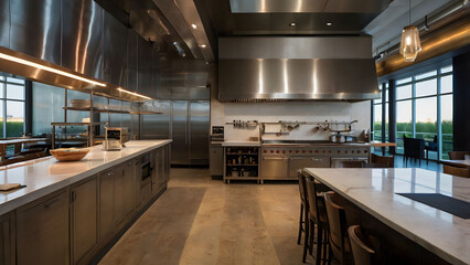 Beautiful modern kitchenware display  kitchen room