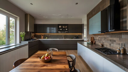 Beautiful modern kitchenware display  kitchen room