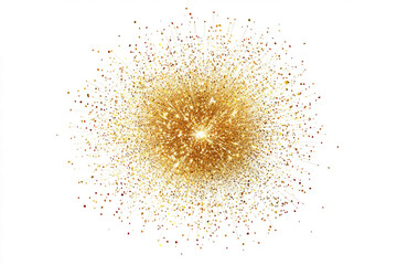 Starburst effect with shimmering golden rays, isolated