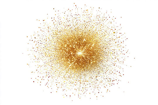 Starburst effect with shimmering golden rays, isolated
