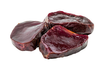 Obraz premium Venison steaks, dark red and lean, on a white background