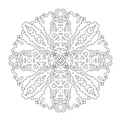 Mandala. Hearts. Coloring page.