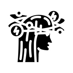 headache dizziness disease symptom glyph icon vector. headache dizziness disease symptom sign. isolated symbol illustration